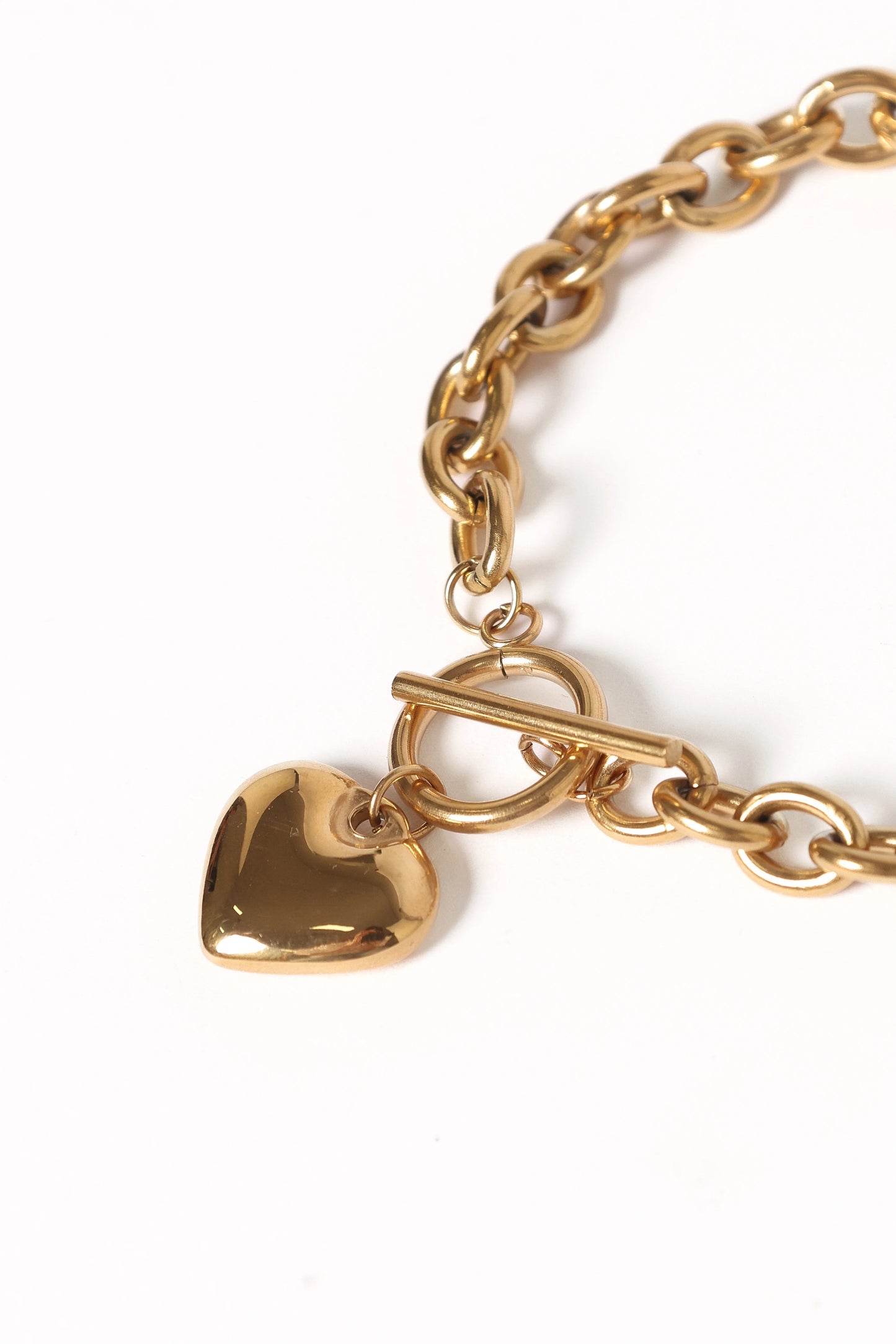 Arabella T-Bar Link Bracelet with Heart Charm
