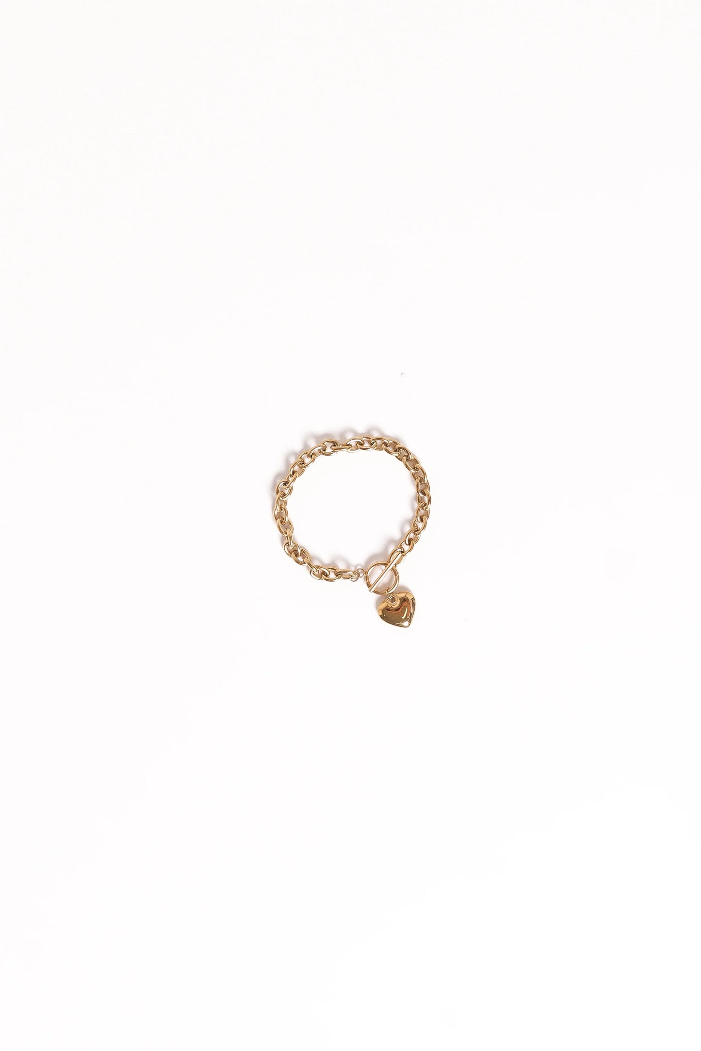 Arabella T-Bar Link Bracelet with Heart Charm