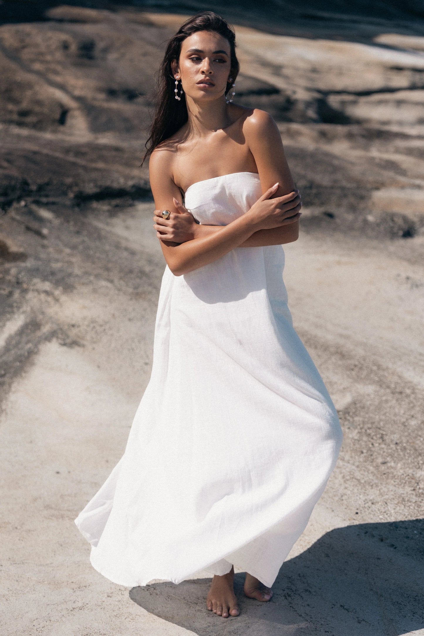 Ciao Bow Strapless Maxi Dress