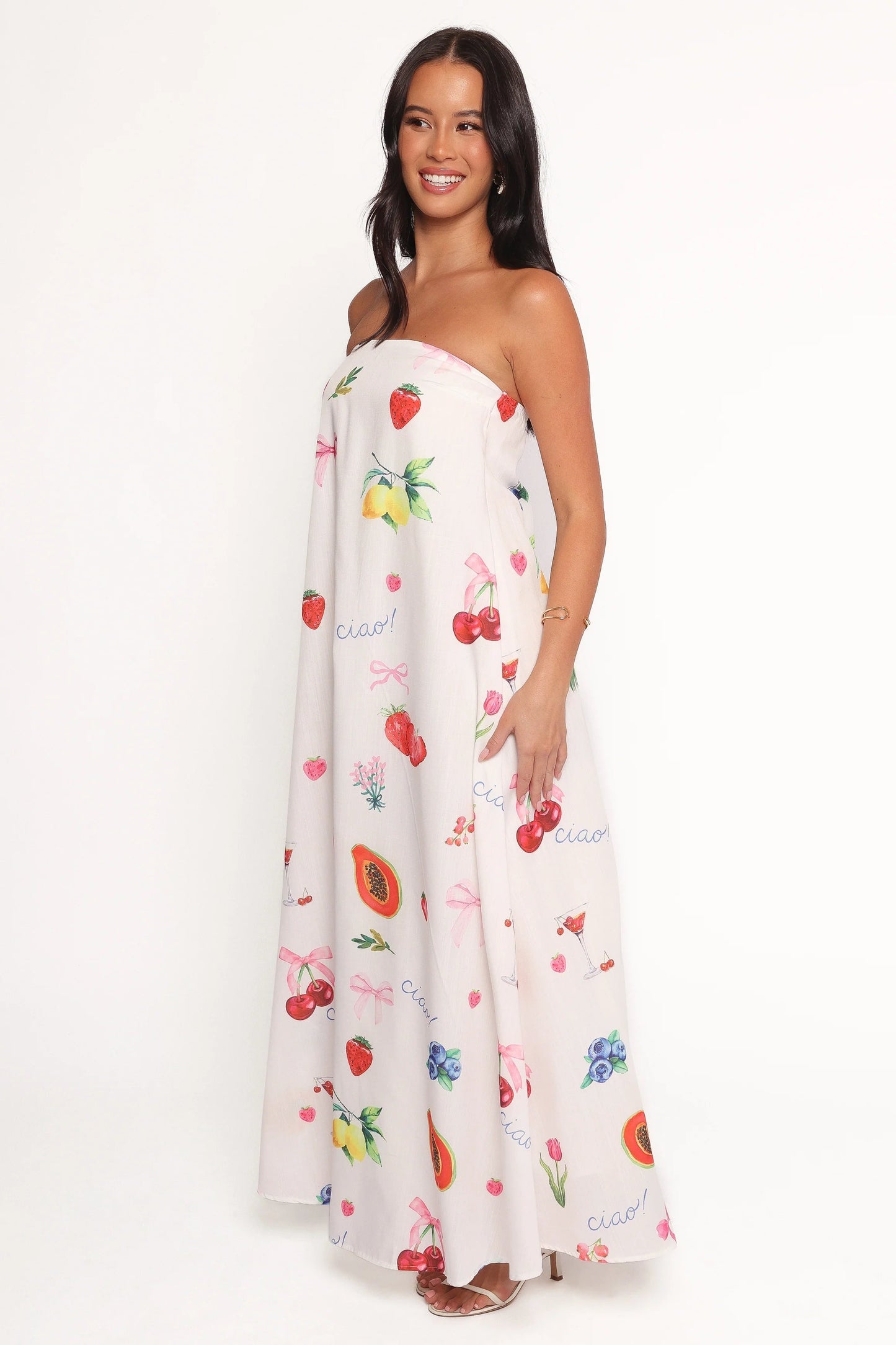 Ciao Bow Strapless Maxi Dress
