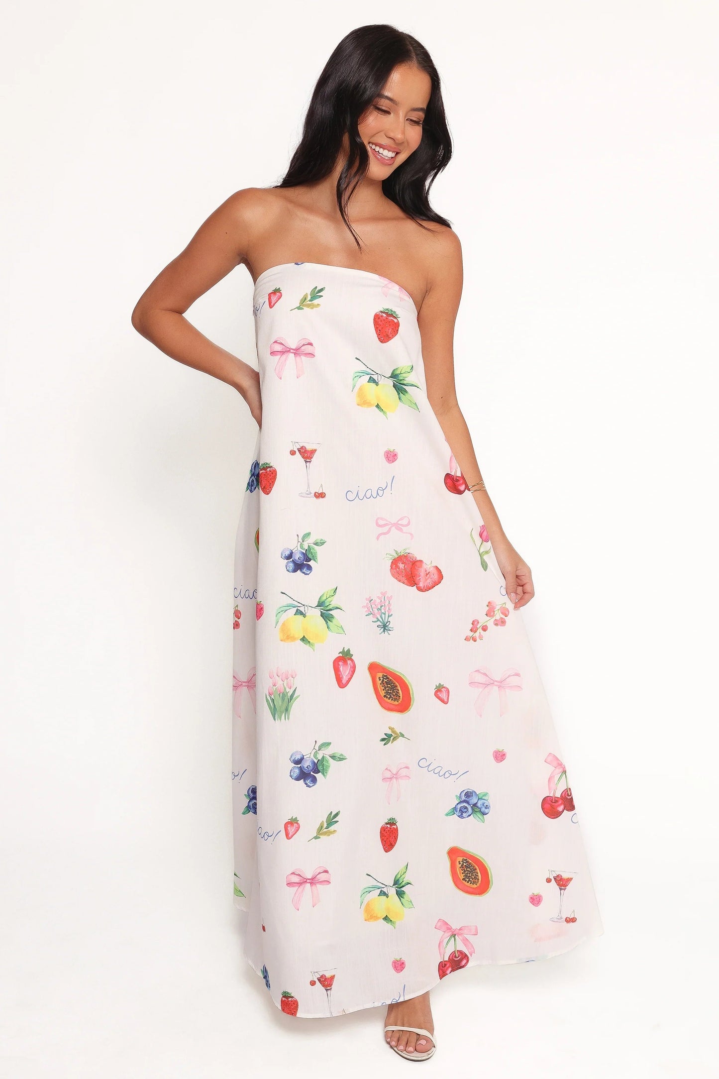 Ciao Bow Strapless Maxi Dress