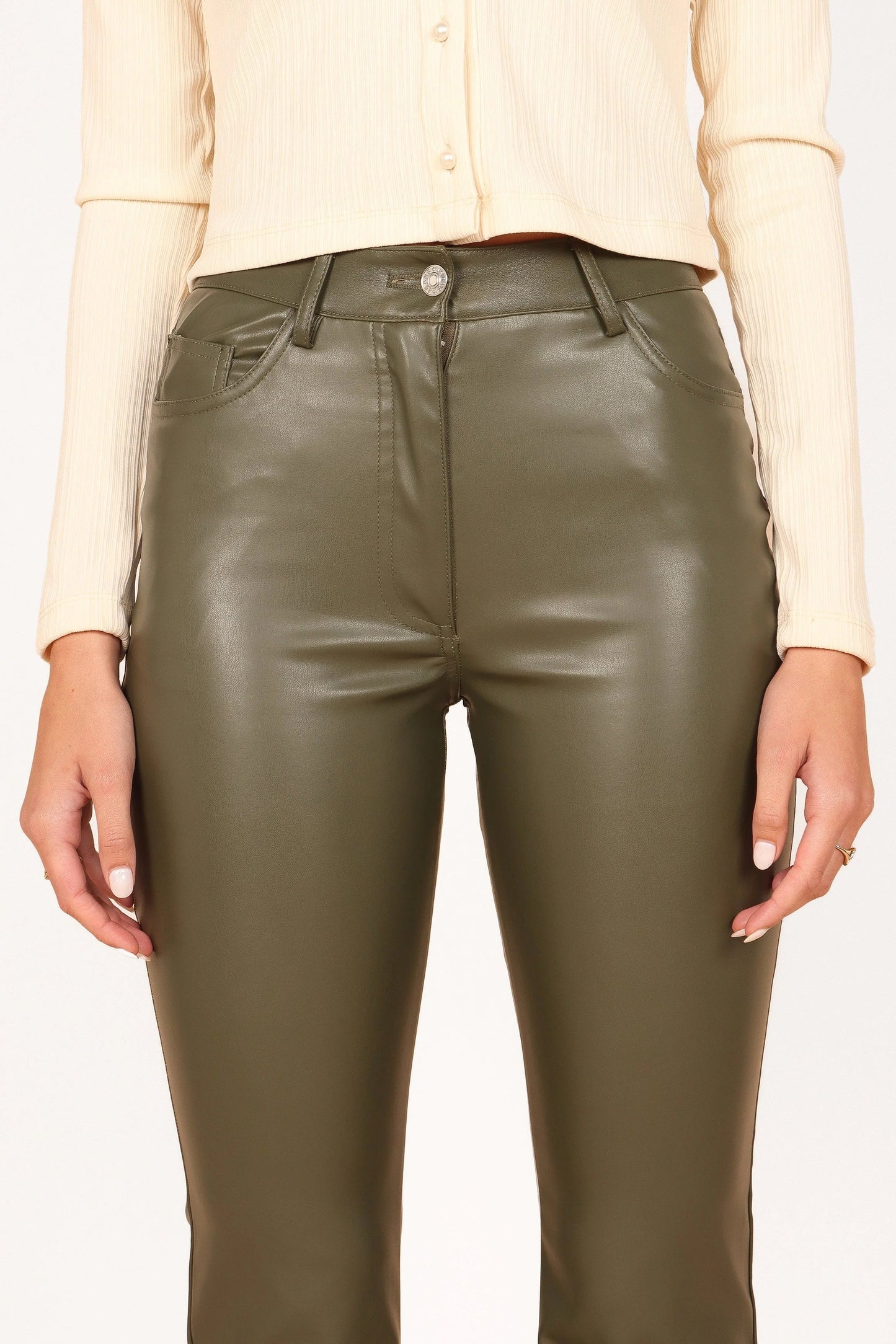 High-Waist Faux Leather Pants