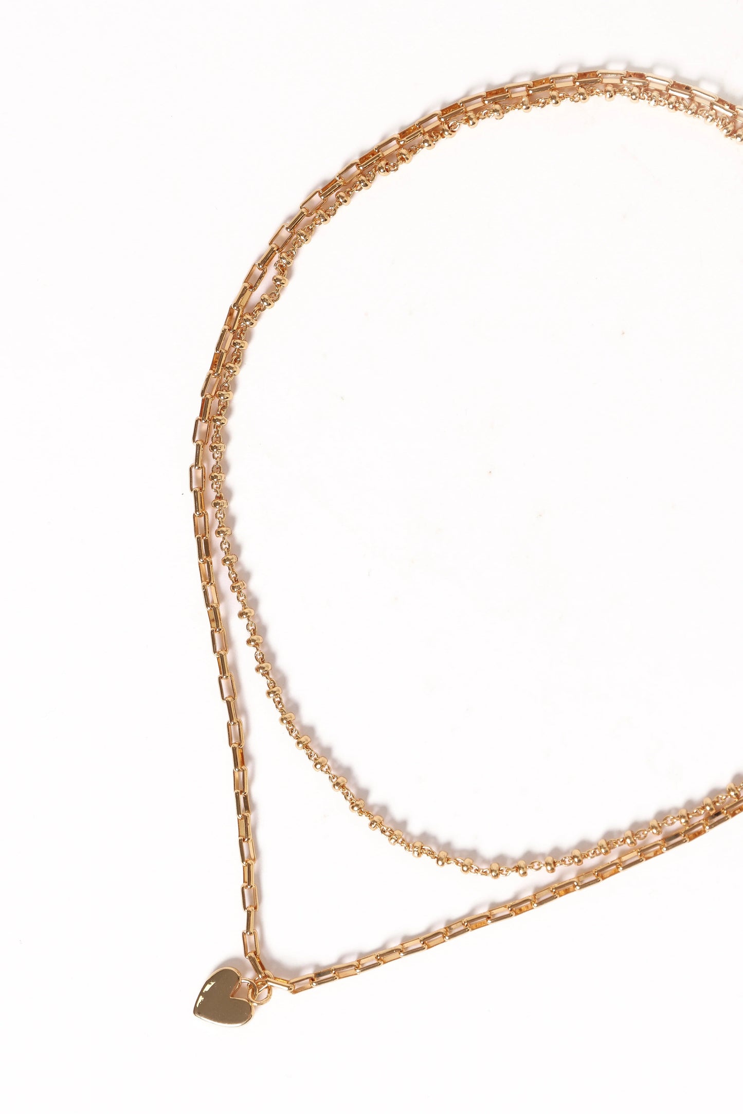 Layered Heart-Pendant Gold Necklace