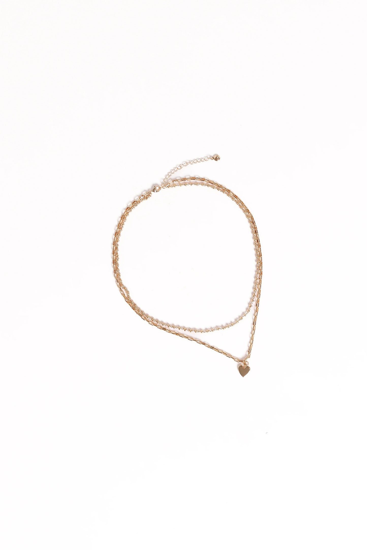 Layered Heart-Pendant Gold Necklace