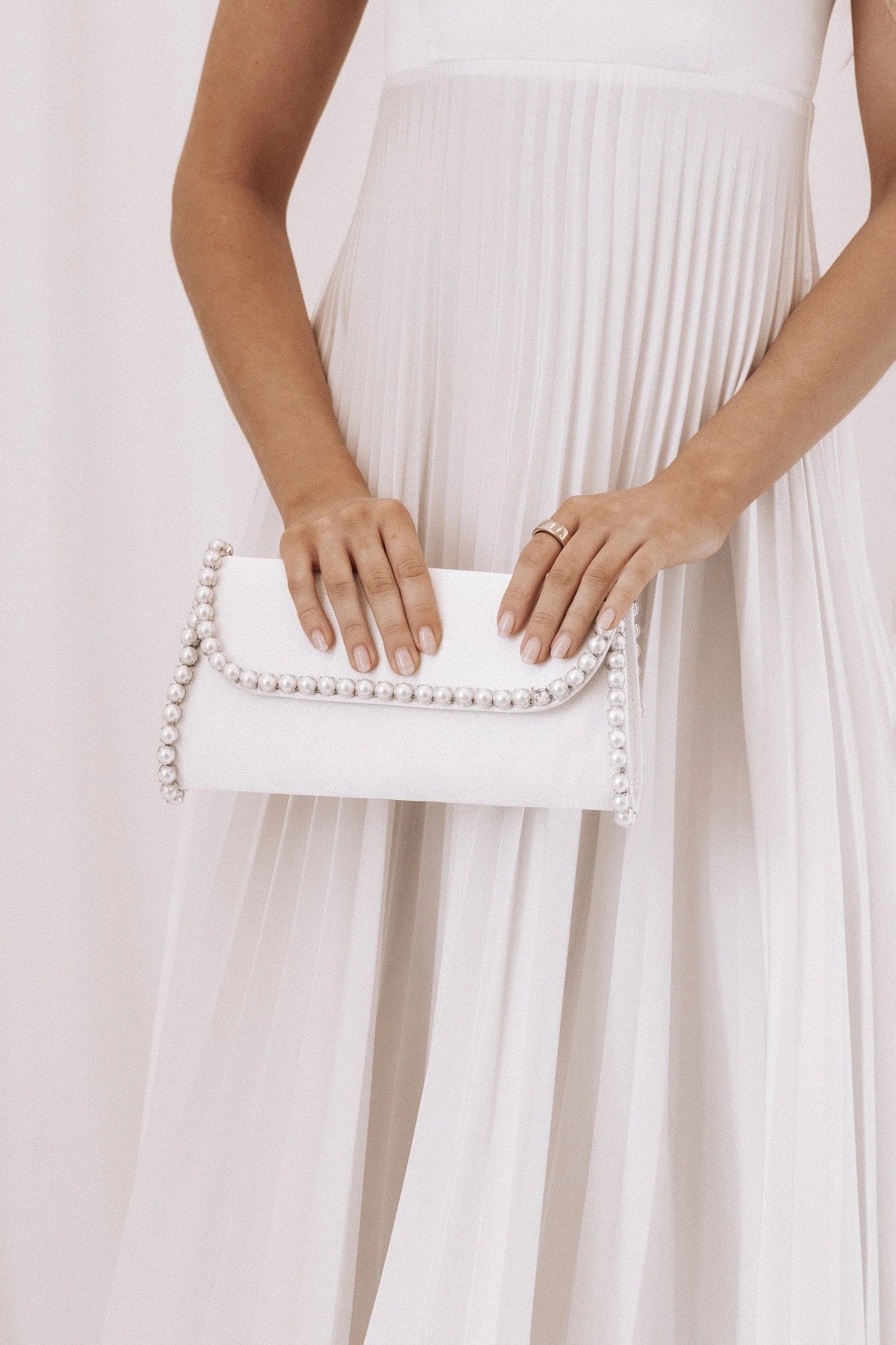 Pearl Accent Clutch Bag