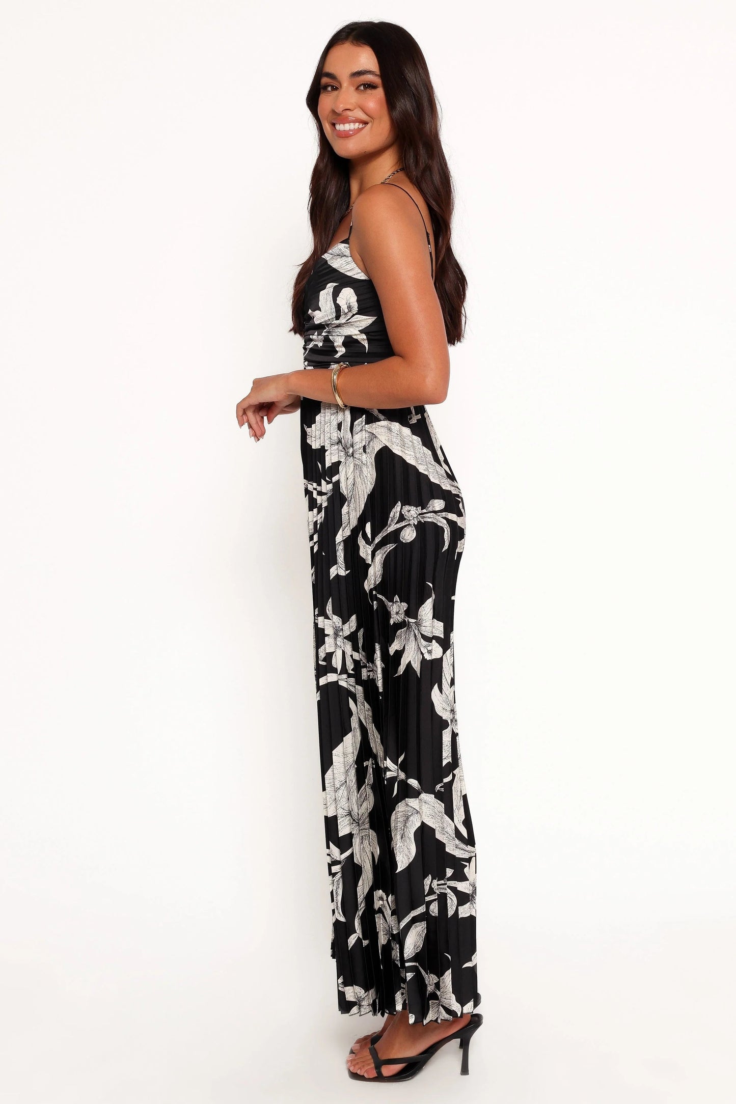 Pleated V-Neck Jumpsuit