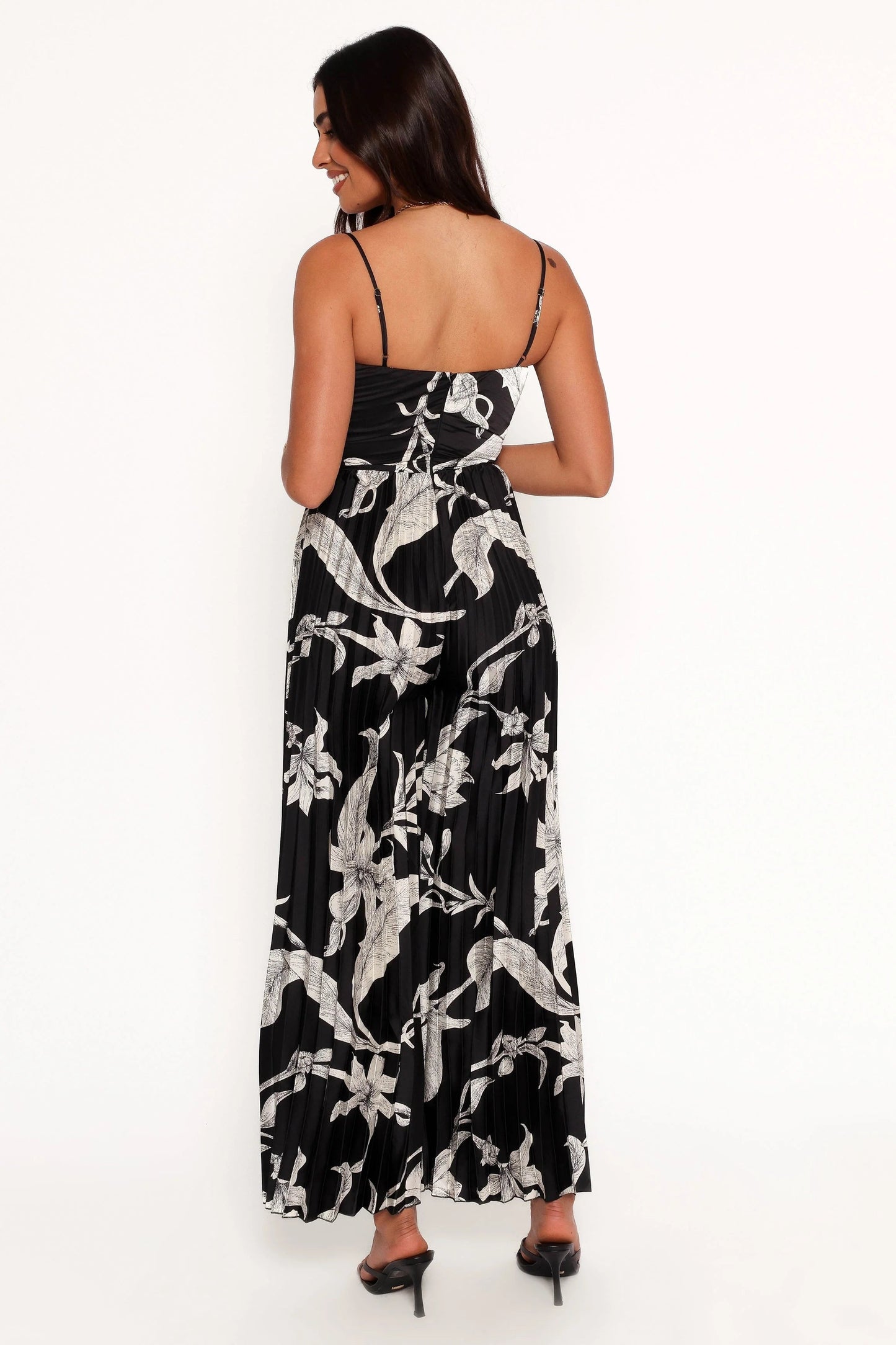 Pleated V-Neck Jumpsuit