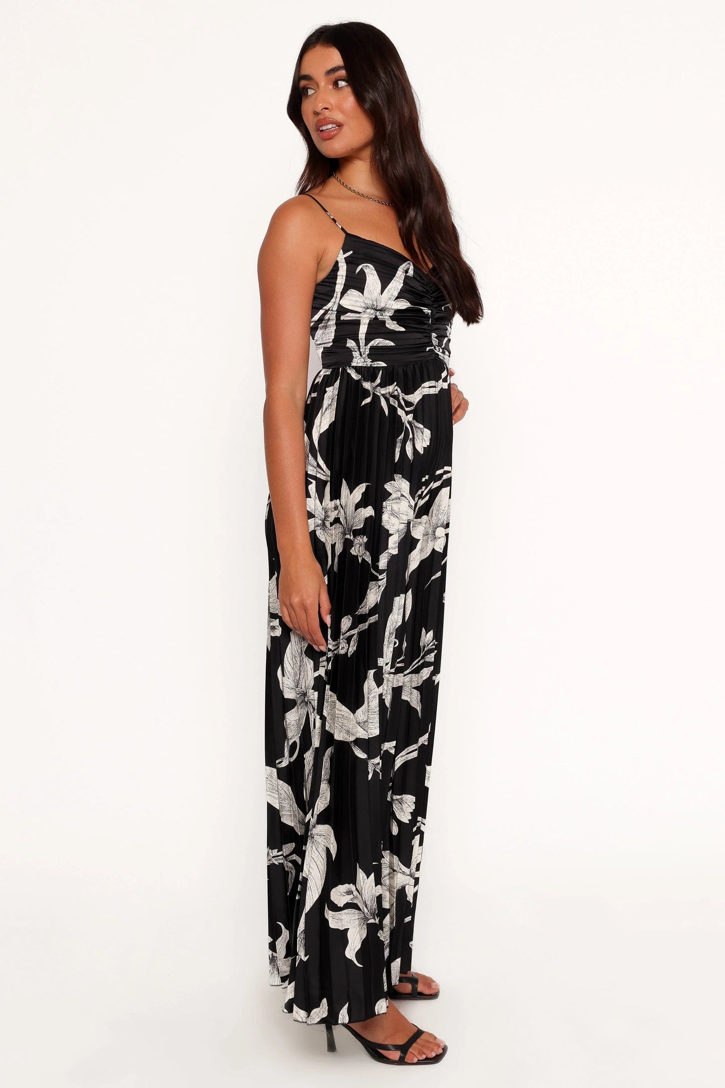 Pleated V-Neck Jumpsuit