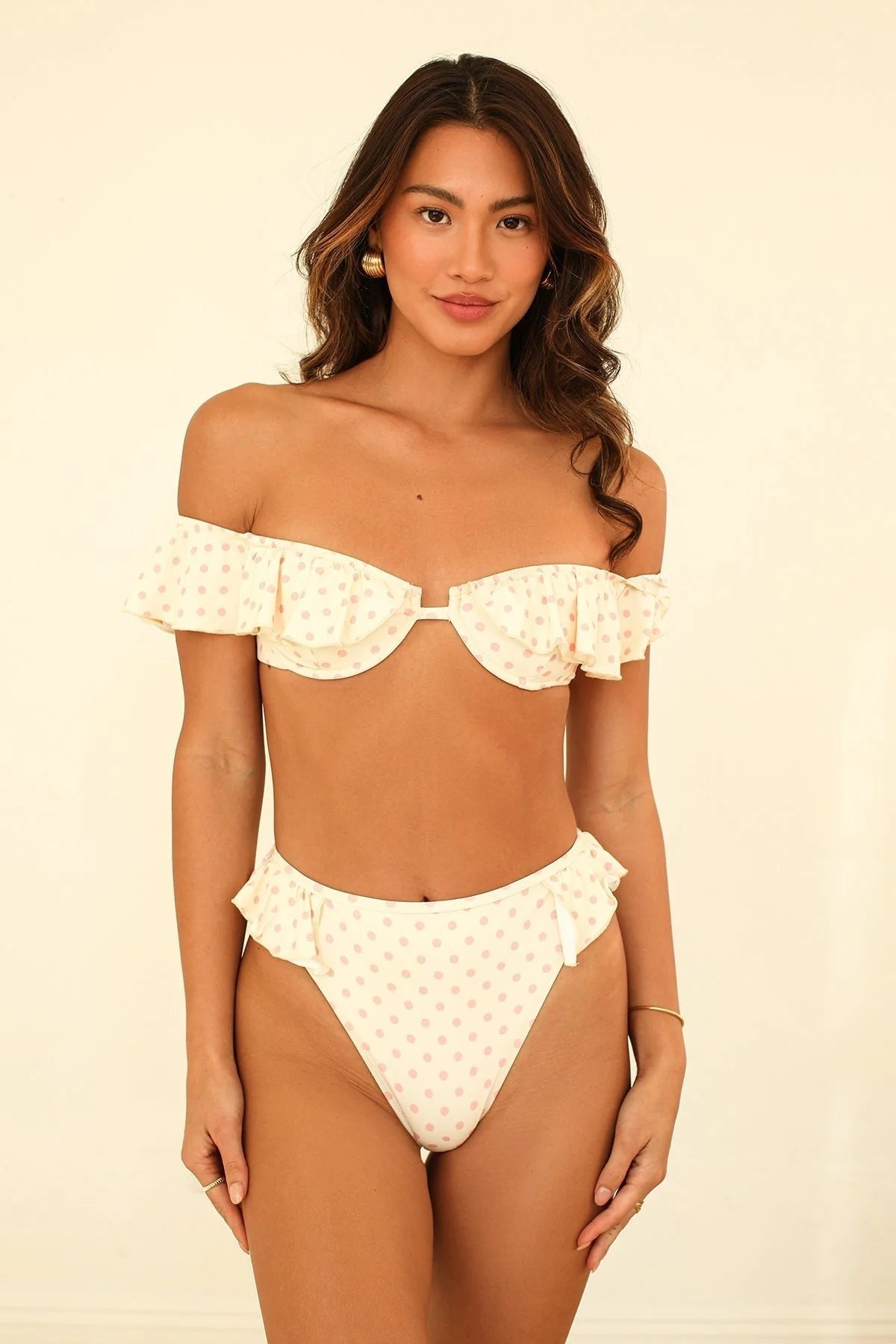 Ruffled Polka Dot Bikini Bottoms