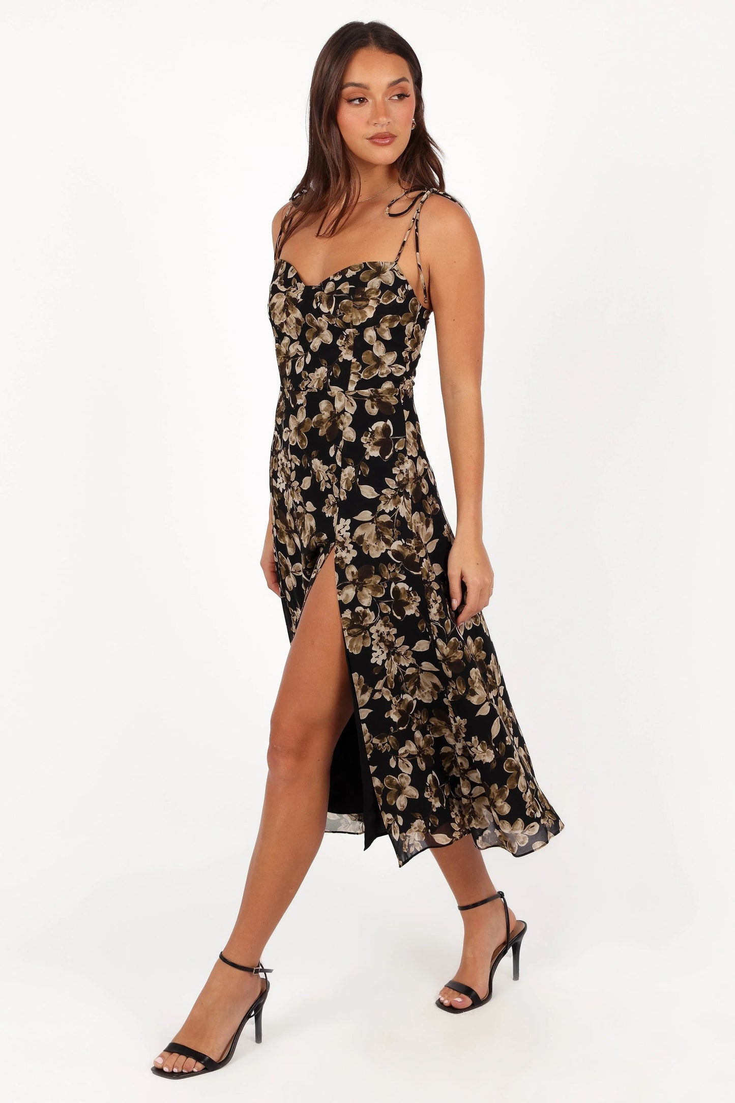 Sweetheart Tie-Strap Midi Dress