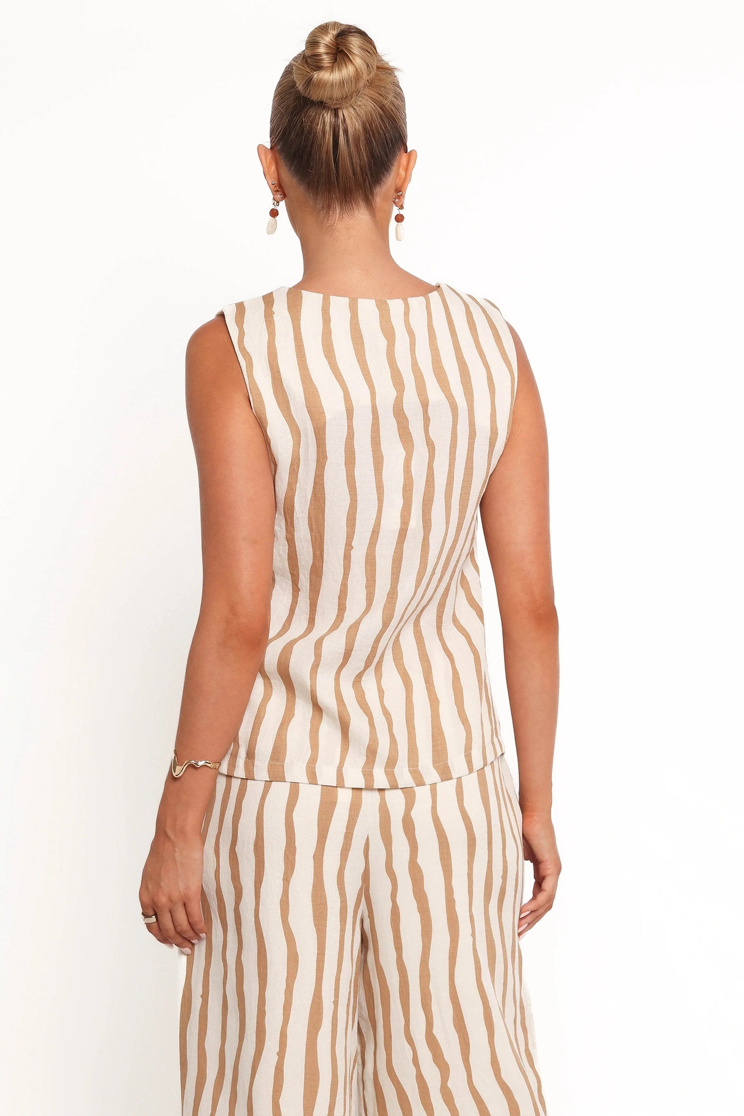 Tie-Front Stripe Vest Top