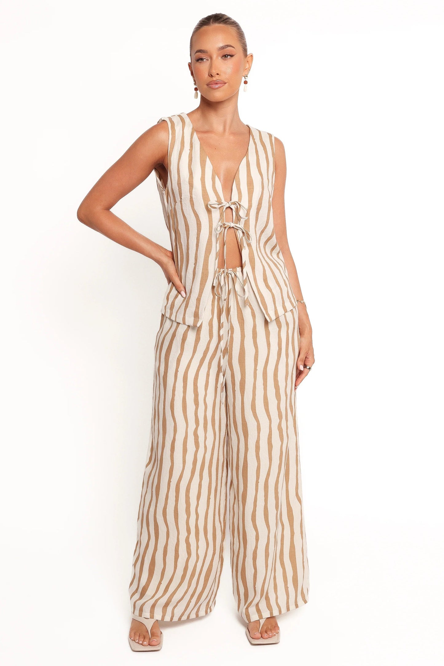 Tie-Front Stripe Vest Top