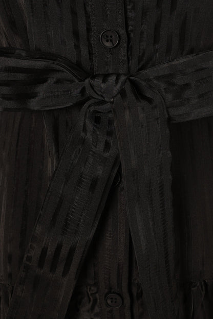 Collared V-Neck Tiered Maxi Dress