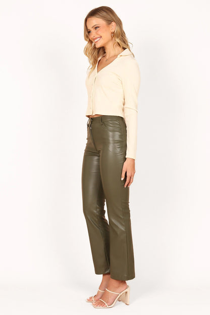 High-Waist Faux Leather Pants