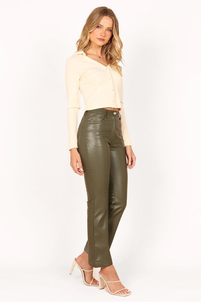 High-Waist Faux Leather Pants