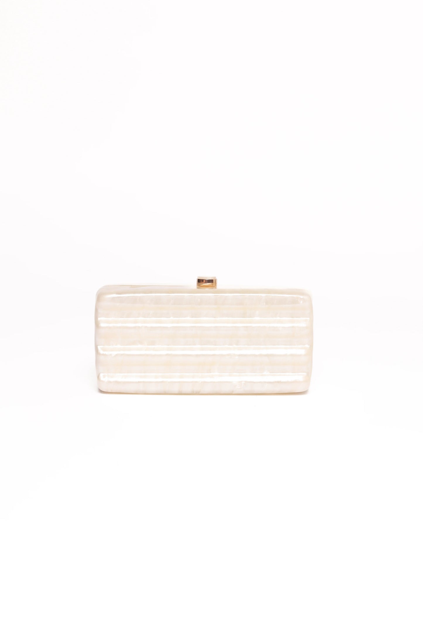 Pearl-Resin Top-Clasp Clutch