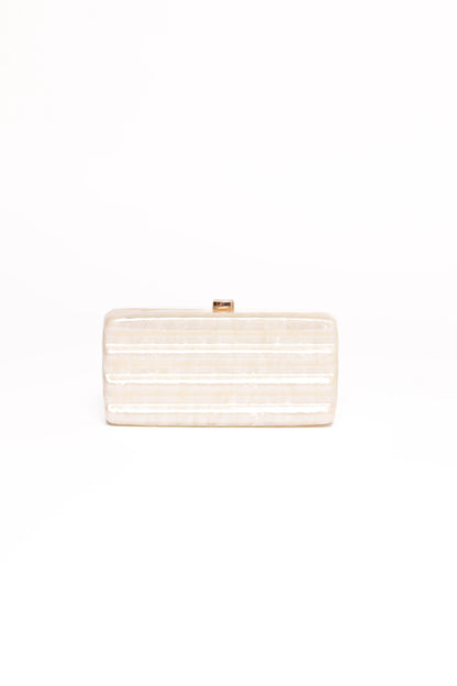 Pearl-Resin Top-Clasp Clutch