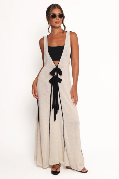 Removable Cami V-Neck Midi Dress