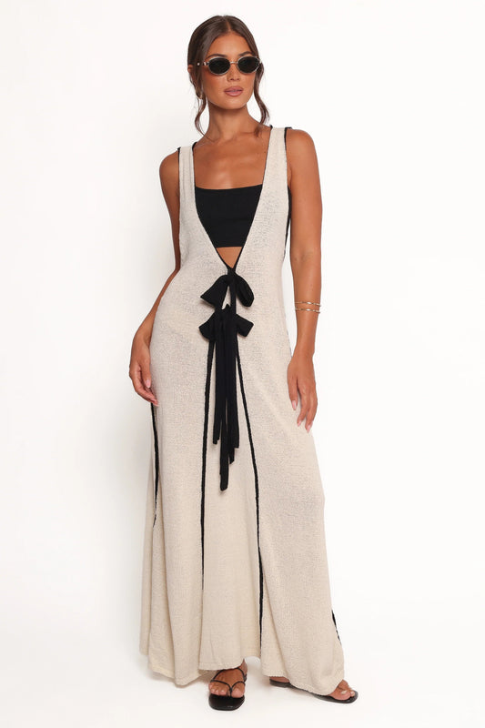 Removable Cami V-Neck Midi Dress