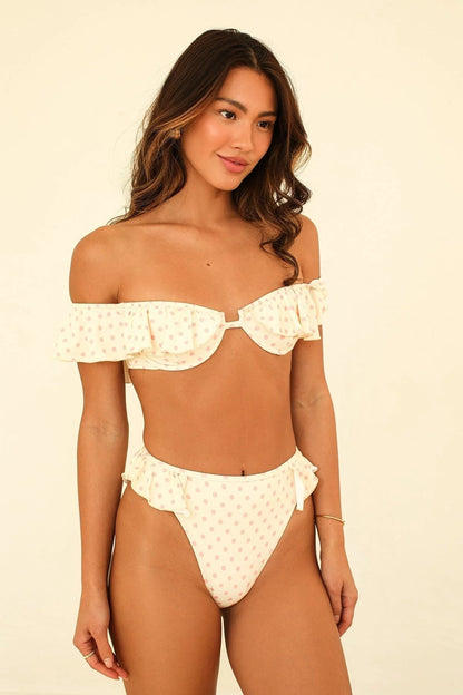 Ruffled Polka Dot Bikini Bottoms