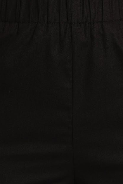 Scallop-Trim High-Waist Straight-Leg Pant