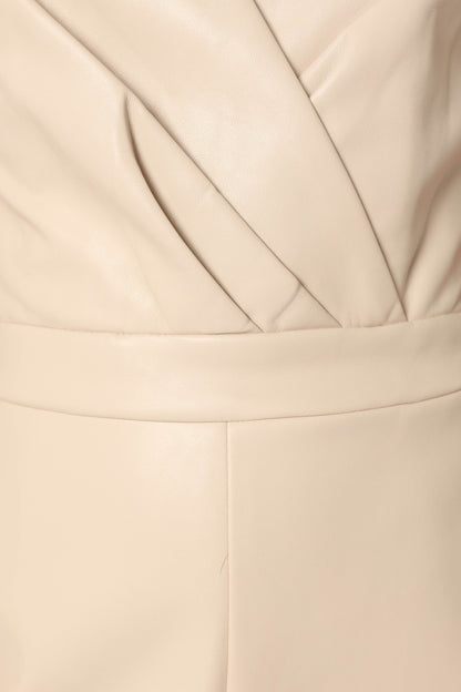 Strapless Faux-Leather Sweetheart Romper