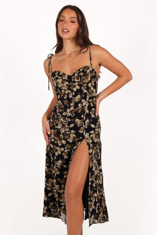 Sweetheart Tie-Strap Midi Dress