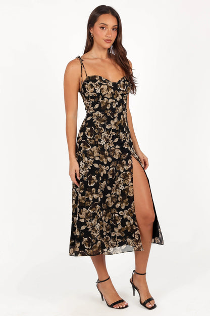 Sweetheart Tie-Strap Midi Dress