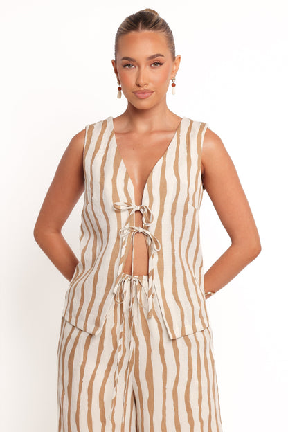 Tie-Front Stripe Vest Top